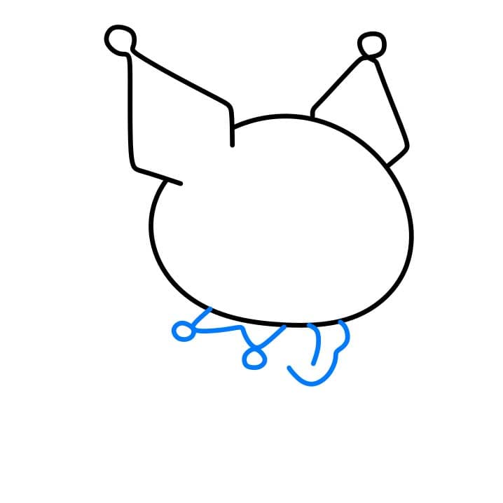 Hướng dẫn cách vẽ Kuromi chi tiết từng bước cho bé - Bước 3