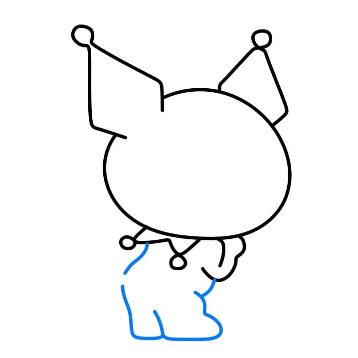 Hướng dẫn cách vẽ Kuromi chi tiết từng bước cho bé - Bước 4