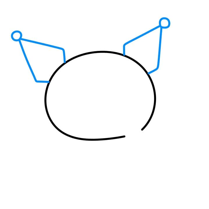 Hướng dẫn vẽ nhân vật Kuromi dễ thương - Bước 2