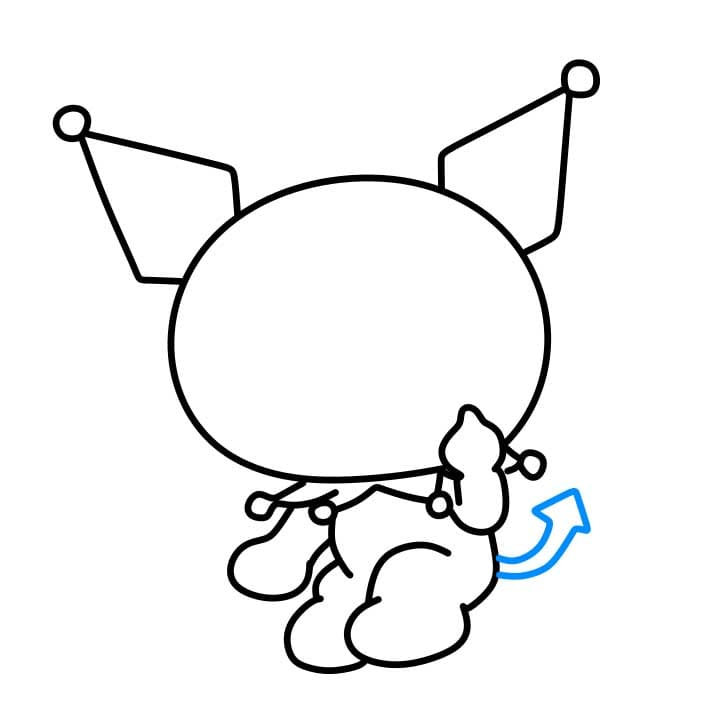 Hướng dẫn vẽ nhân vật Kuromi dễ thương - Bước 4