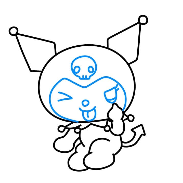 Hướng dẫn vẽ nhân vật Kuromi dễ thương - Bước 5