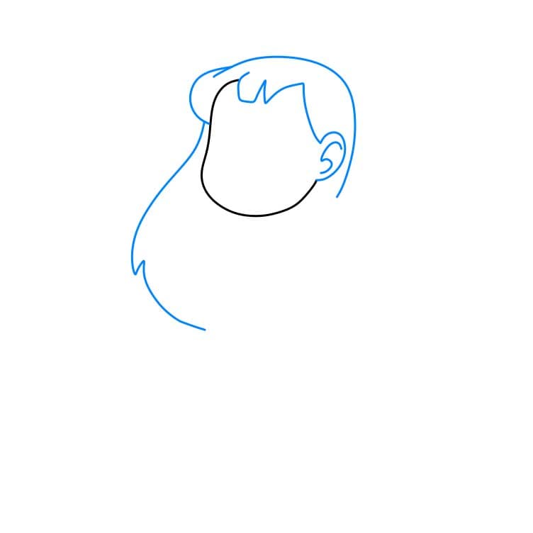 Hướng dẫn cách vẽ nhân vật Lilo Pelekai xinh đẹp và đơn giản cho bé - Bước 2