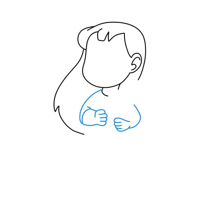 Hướng dẫn cách vẽ nhân vật Lilo Pelekai xinh đẹp và đơn giản cho bé - Bước 3