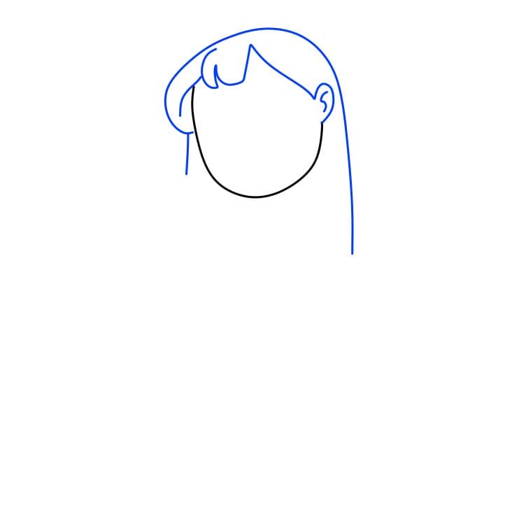 Hướng dẫn vẽ dễ dàng : nhân vật Lilo Pelekai - Bước 2