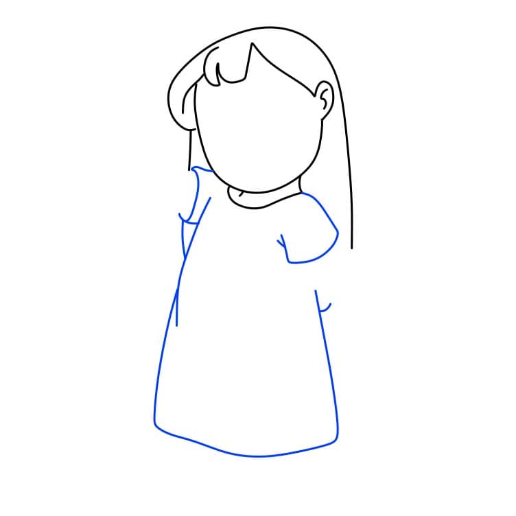 Hướng dẫn vẽ dễ dàng : nhân vật Lilo Pelekai - Bước 3