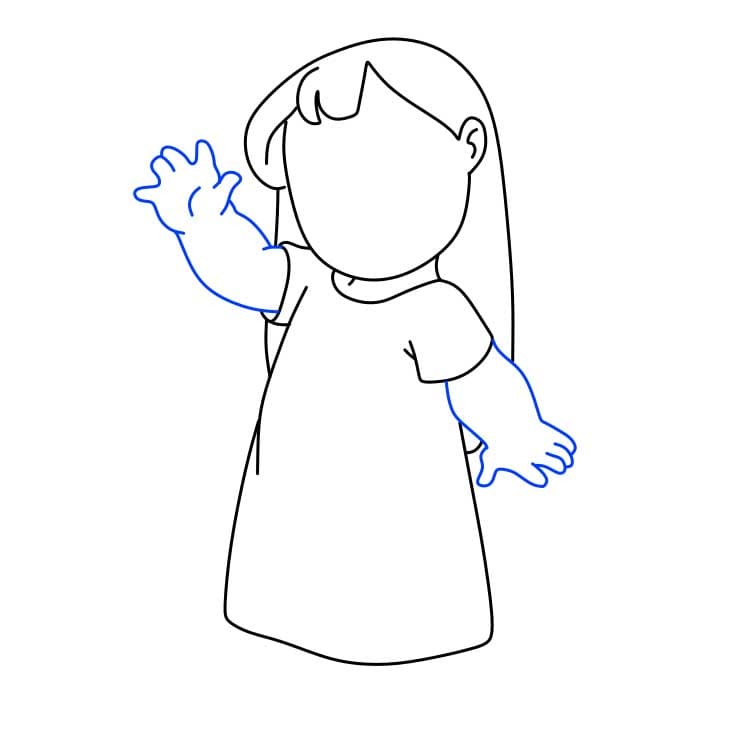 Hướng dẫn vẽ dễ dàng : nhân vật Lilo Pelekai - Bước 4