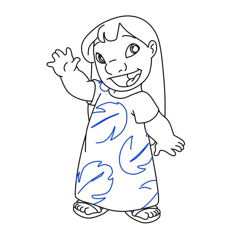 Hướng dẫn vẽ dễ dàng : nhân vật Lilo Pelekai - Bước 6