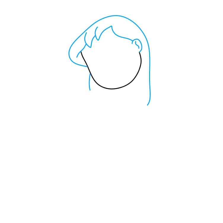 Hướng dẫn cách vẽ Lilo Pelekai chi tiết từng bước cho bé - Bước 2