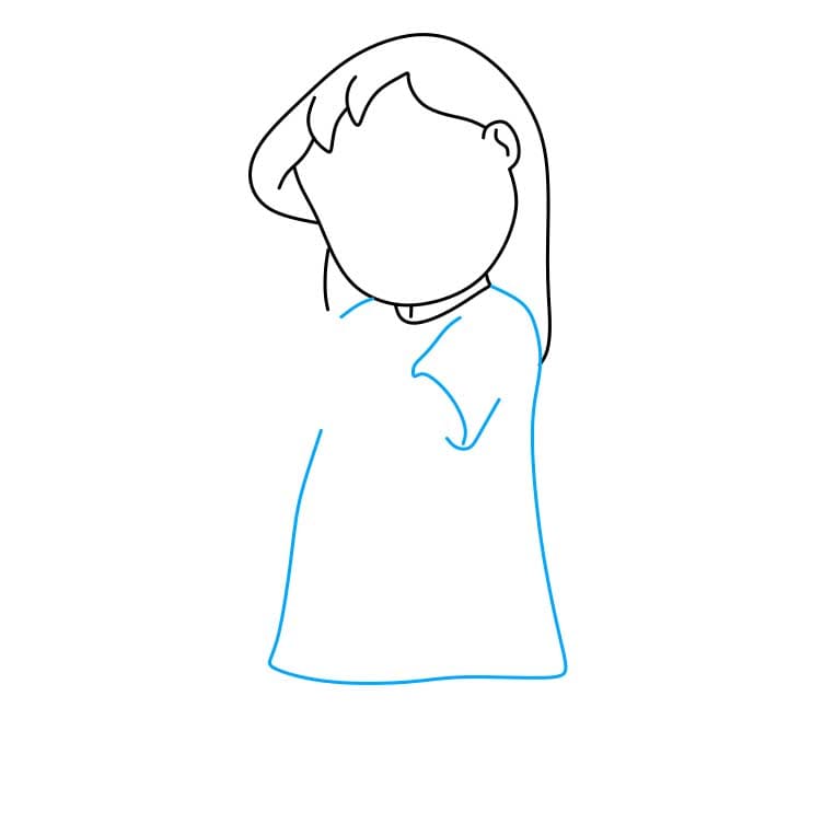 Hướng dẫn cách vẽ Lilo Pelekai chi tiết từng bước cho bé - Bước 3