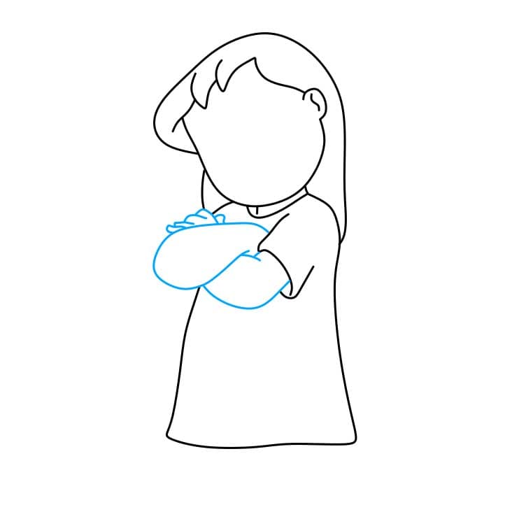 Hướng dẫn cách vẽ Lilo Pelekai chi tiết từng bước cho bé - Bước 4