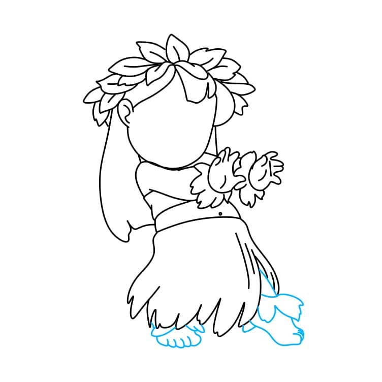 Hướng dẫn vẽ Lilo Pelekai đơn giản dễ thương - Bước 5