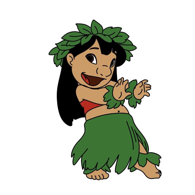 Hướng dẫn vẽ Lilo Pelekai đơn giản dễ thương