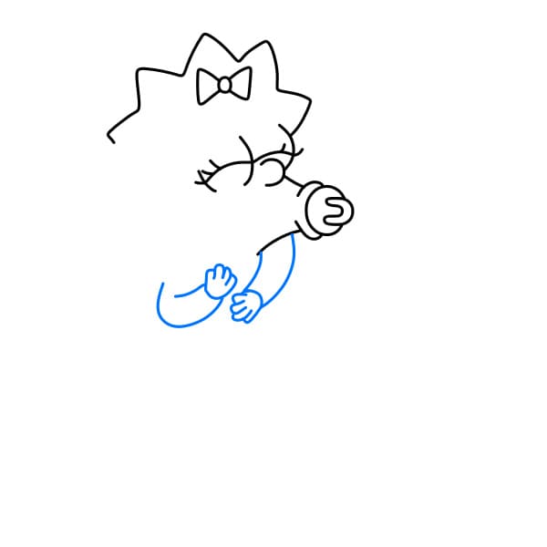 Hướng dẫn vẽ nhân vật Maggie Simpson đơn giản và dễ thương cho bé - Bước 4