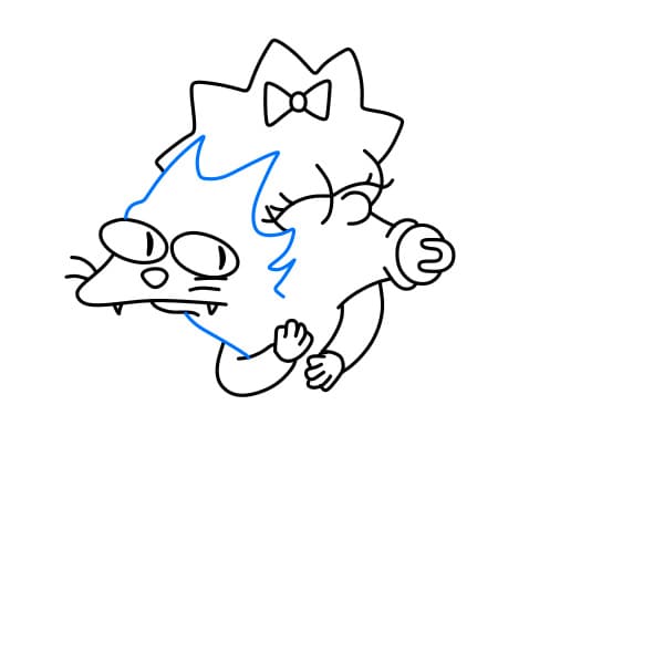 Hướng dẫn vẽ nhân vật Maggie Simpson đơn giản và dễ thương cho bé - Bước 7