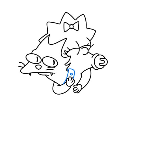 Hướng dẫn vẽ nhân vật Maggie Simpson đơn giản và dễ thương cho bé - Bước 8