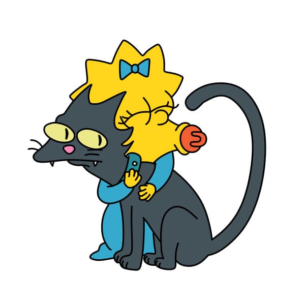 Hướng dẫn vẽ nhân vật Maggie Simpson đơn giản và dễ thương  cho bé