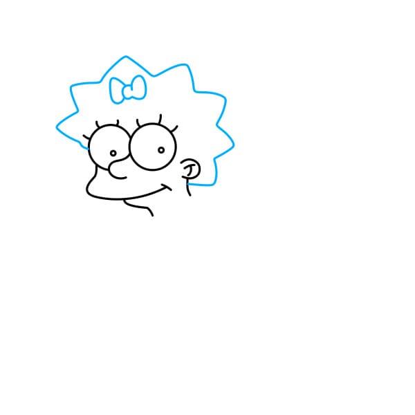 Hướng dẫn vẽ Maggie Simpson đơn giản nhé - Bước 4