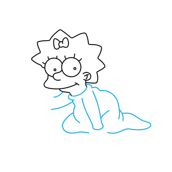 Hướng dẫn vẽ Maggie Simpson đơn giản nhé - Bước 5