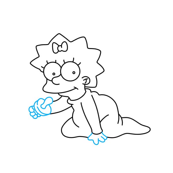 Hướng dẫn vẽ Maggie Simpson đơn giản nhé - Bước 6