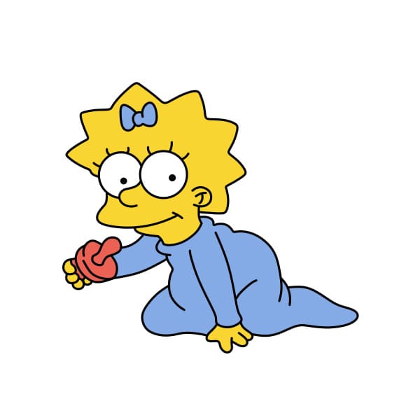 Hướng dẫn vẽ Maggie Simpson đơn giản nhé