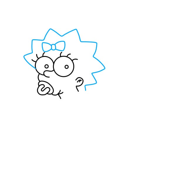 Hướng dẫn vẽ Maggie Simpson dễ thương - Bước 4