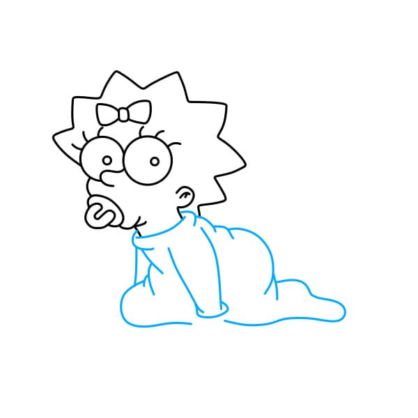 Hướng dẫn vẽ Maggie Simpson dễ thương - Bước 5