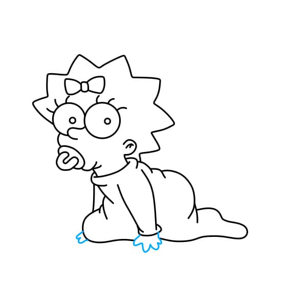 Hướng dẫn vẽ Maggie Simpson dễ thương - Bước 6