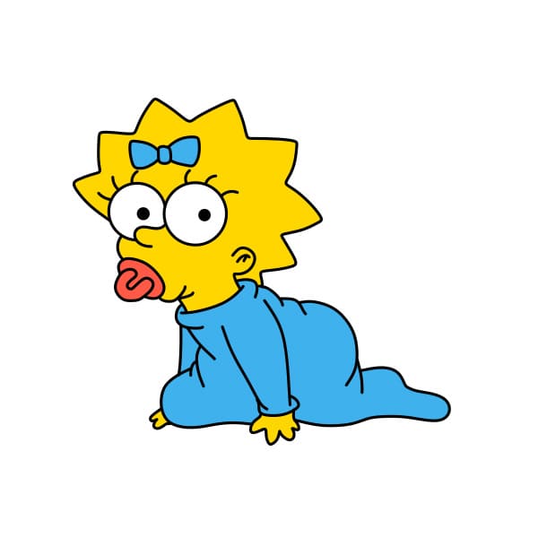 Hướng dẫn vẽ Maggie Simpson dễ thương - Bước 7