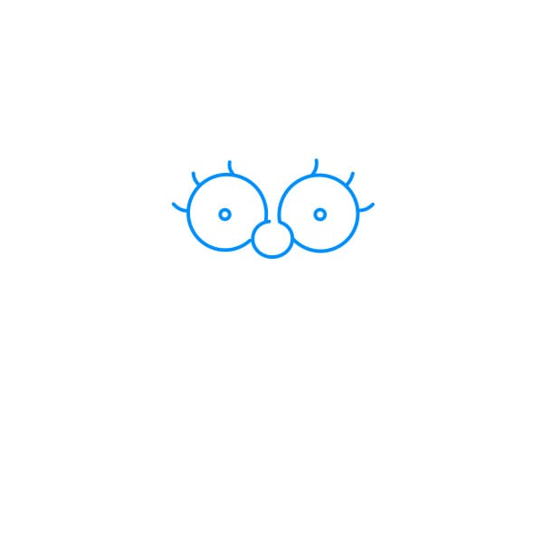 Hướng dẫn vẽ bé Maggie Simpson với vẻ mặt kinh ngạc - Bước 1