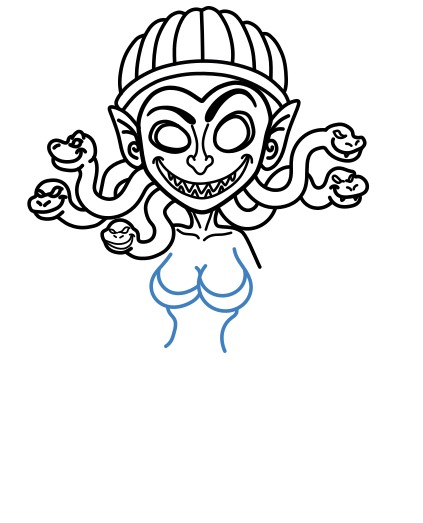 Hướng dẫn vẽ Medusa vui vẻ. - Bước 10