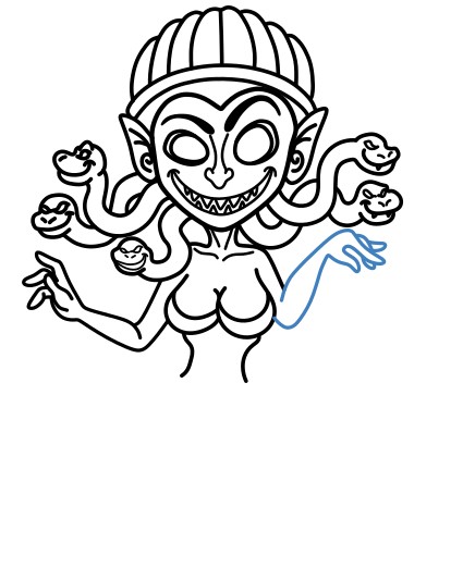 Hướng dẫn vẽ Medusa vui vẻ. - Bước 12