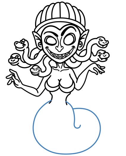 Hướng dẫn vẽ Medusa vui vẻ. - Bước 13