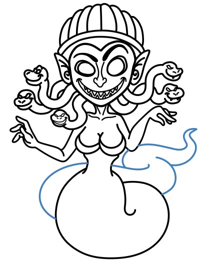 Hướng dẫn vẽ Medusa vui vẻ. - Bước 14