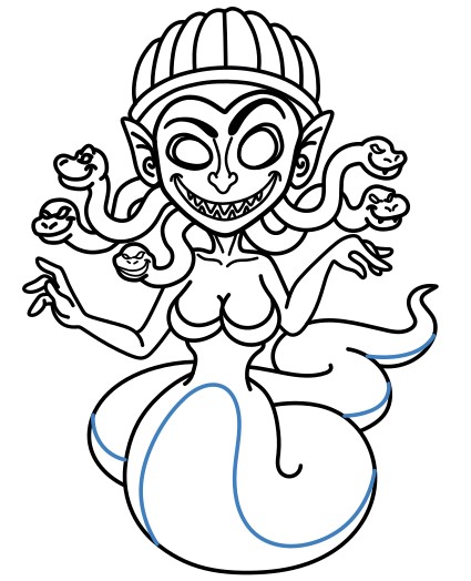 Hướng dẫn vẽ Medusa vui vẻ. - Bước 15