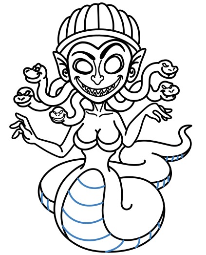 Hướng dẫn vẽ Medusa vui vẻ. - Bước 16