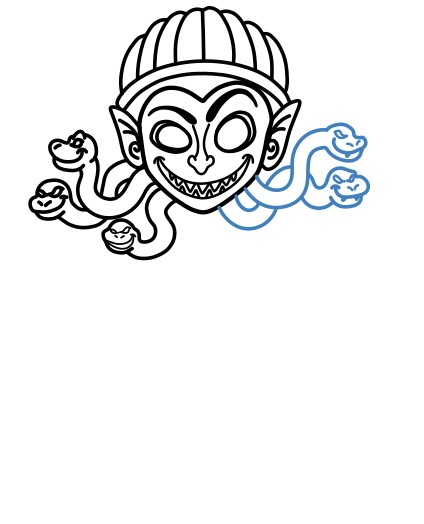 Hướng dẫn vẽ Medusa vui vẻ. - Bước 8