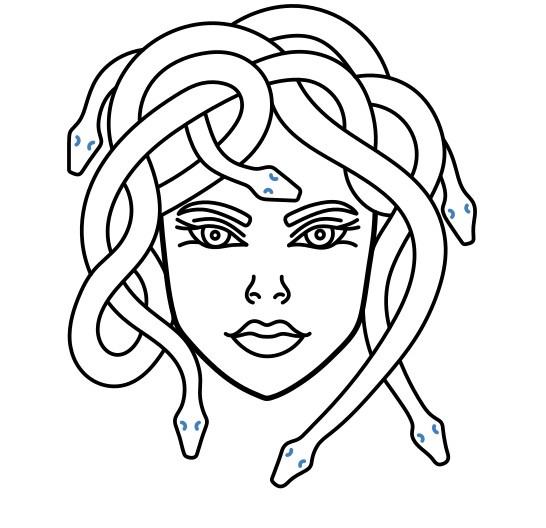Hướng dẫn vẽ đầu của Medusa. - Bước 13