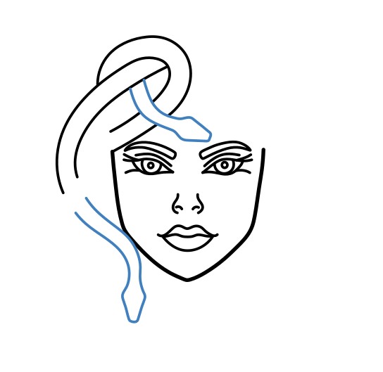 Hướng dẫn vẽ đầu của Medusa. - Bước 5