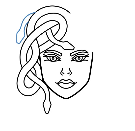 Hướng dẫn vẽ đầu của Medusa. - Bước 7