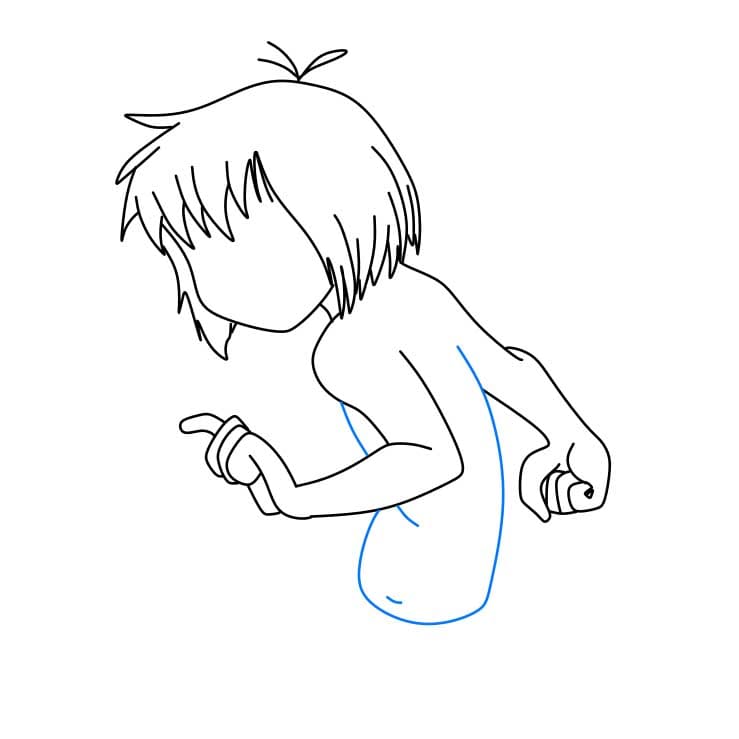 Hướng dẫn cách vẽ cậu bé Mowgli đơn giản - Bước 4