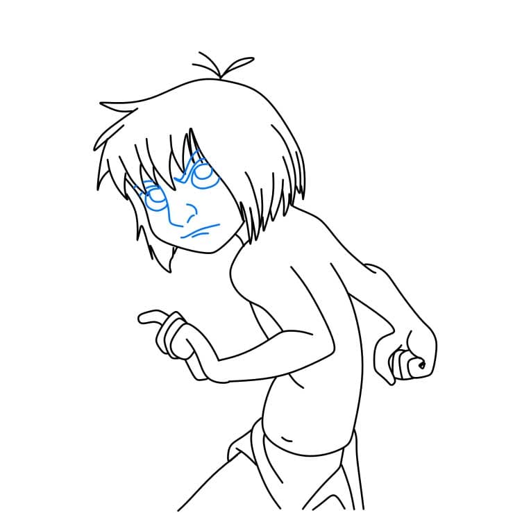 Hướng dẫn cách vẽ cậu bé Mowgli đơn giản - Bước 5