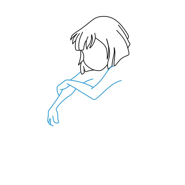 Hướng dẫn vẽ nhân vật Mowgli đang ngồi cho bé - Bước 3