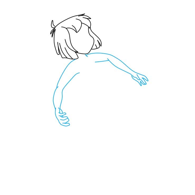 Hướng dẫn vẽ cậu bé rừng xanh ( Mowgli ) đơn giản dễ thương - Bước 3