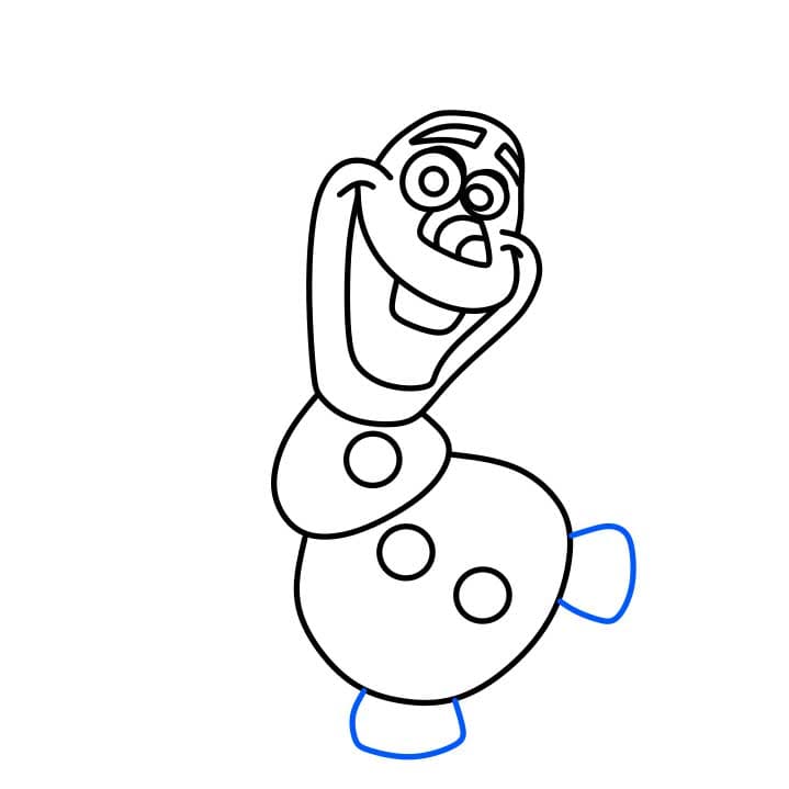 Hướng dẫn vẽ Olaf đơn giản dễ thương cho bé - Bước 4
