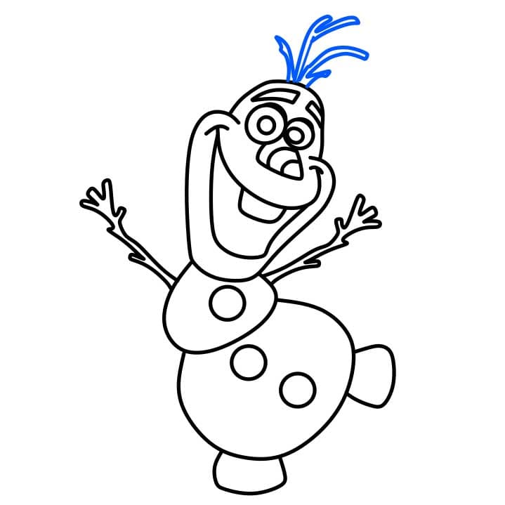 Hướng dẫn vẽ Olaf đơn giản dễ thương cho bé - Bước 5