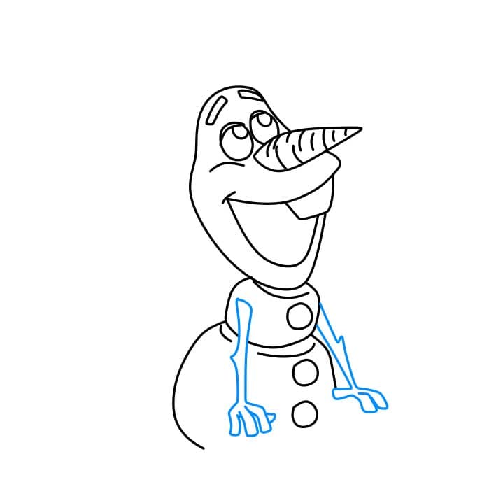 Làm thế nào để vẽ Olaf dễ thương cho trẻ em - Bước 4