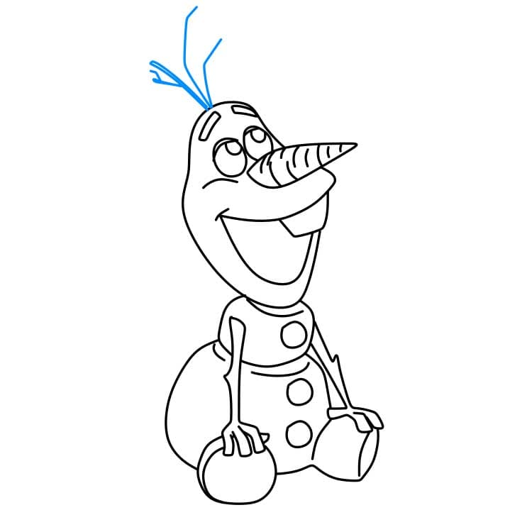 Làm thế nào để vẽ Olaf dễ thương cho trẻ em - Bước 5