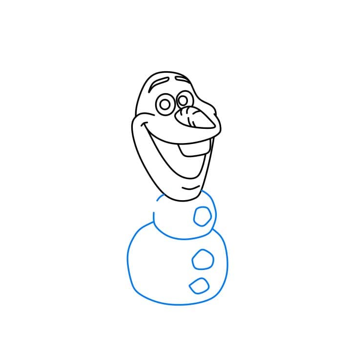 Hướng dẫn vẽ Olaf đơn giản cho bé - Bước 3