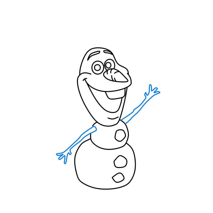 Hướng dẫn vẽ Olaf đơn giản cho bé - Bước 4