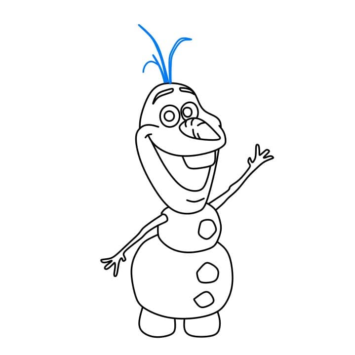 Hướng dẫn vẽ Olaf đơn giản cho bé - Bước 5